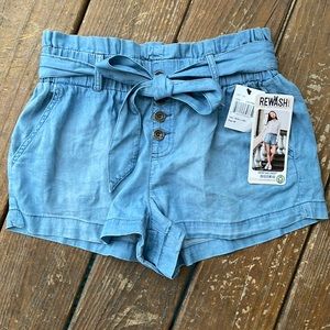 NWT Rewash Chambray Paper Bag Shorts